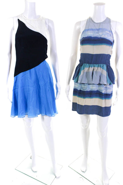 Charlotte Ronson Womens Printed Color Block Peplum Sheath Dress Size 4 Lot 2