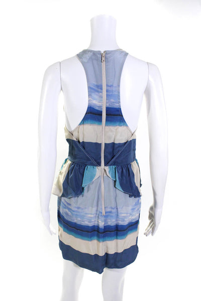 Charlotte Ronson Womens Printed Color Block Peplum Sheath Dress Size 4 Lot 2