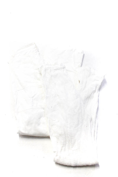 Zara Womens High Rise Buttoned Drawstring Straight Pants White Size S 2 Lot 2