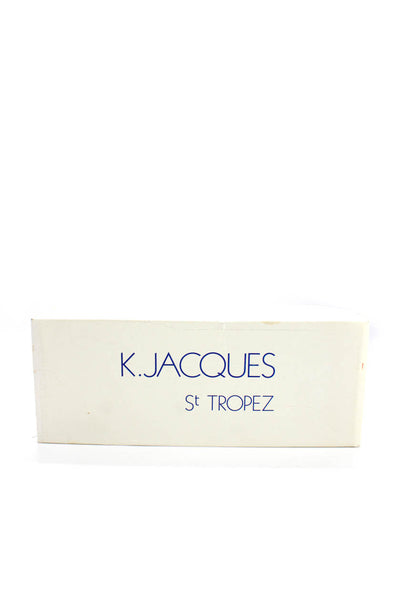 K Jacques Womens Patent Leather Thong Slingbacks T Strap Sandals White Size 9 B