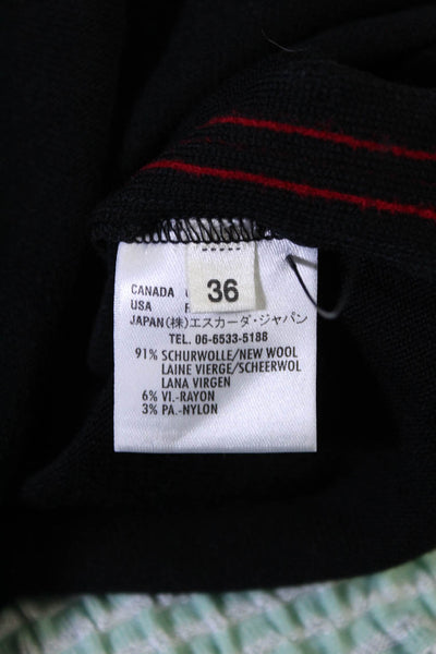 Escada Womens Turtleneck Sleeveless Sweater Vest Black Wool Size EU 36