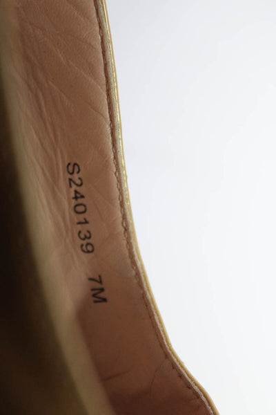 Stuart Weitzman Womens Wedge Heel Platform Slingback Pumps Brown Patent Size 7M