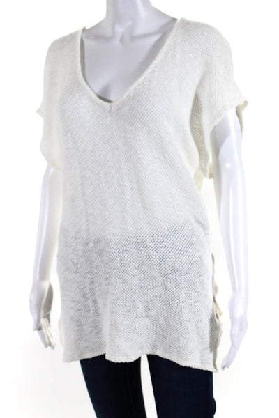 Velvet by Graham & Spencer Women's Scoop Neck Short Sleeve Top White Size L