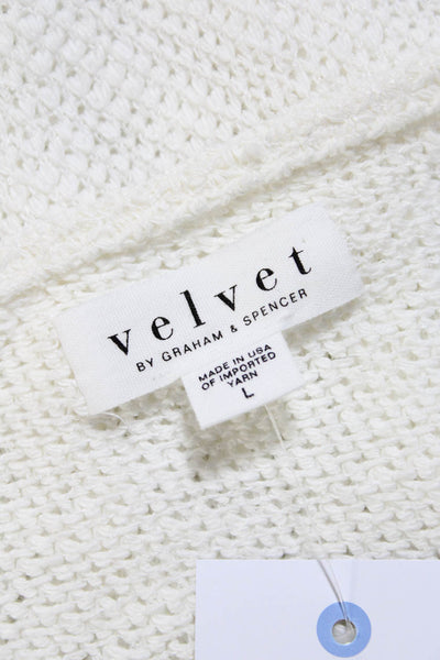 Velvet by Graham & Spencer Women's Scoop Neck Short Sleeve Top White Size L