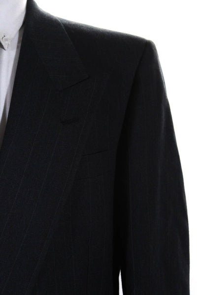 Pierre Cardin Paris Mens Pinstripe Double Breasted Suit Jacket Navy Size 42R