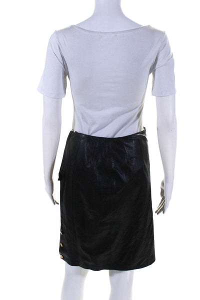 Natural Comfort Women's Lined Leather Knee Length Pencil Skirt Black Size 8