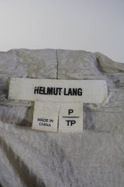 Helmut Lang Womens Silk Textured Button Down Tank Top Beige Size Petite