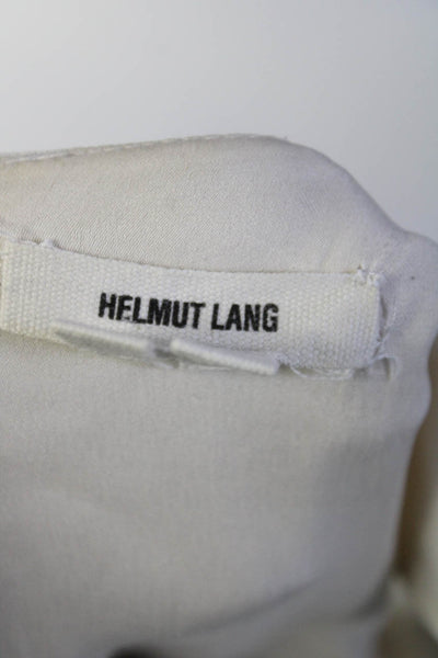 Helmut Lang Womens Printed V Neck Sleeveless Dress White Grey Size 0