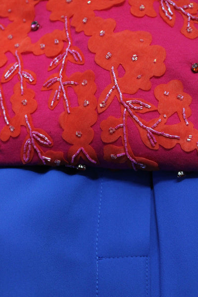Joan Vass Anne Klein Womens Floral Beaded Tunic Top Blouse Size Medium M/L Lot 2