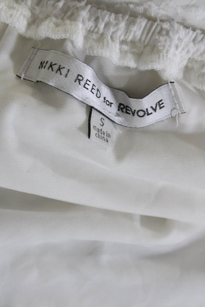 Nikki Reed Revolve Womens Off The Shoulder Long Sleeves Blouse White Size Small