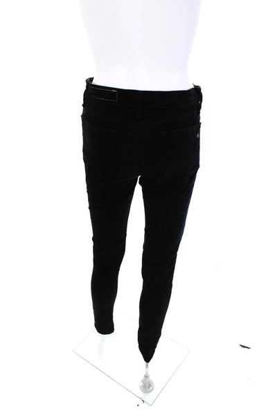 Rag & Bone Jean Womens Lace Up Skinny Leg Pants Black Velvet Size 28