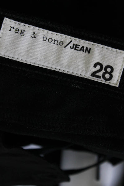 Rag & Bone Jean Womens Lace Up Skinny Leg Pants Black Velvet Size 28