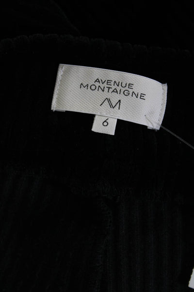Avenue Montaigne Womens Wide Leg High Rise Pull On Pants Black Size 6