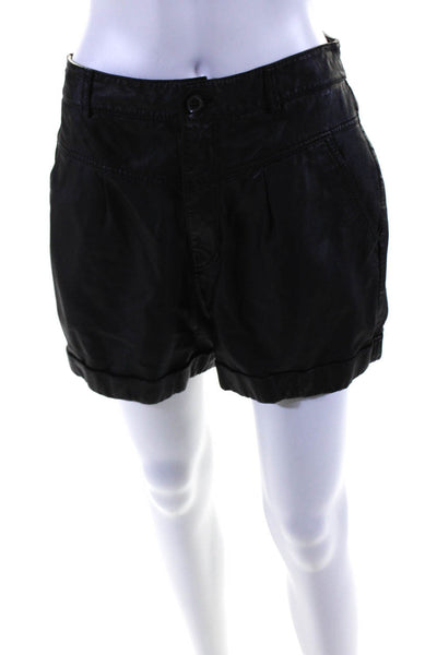 ba&sh Womens Leandro Leather Shorts Size 6 14639885