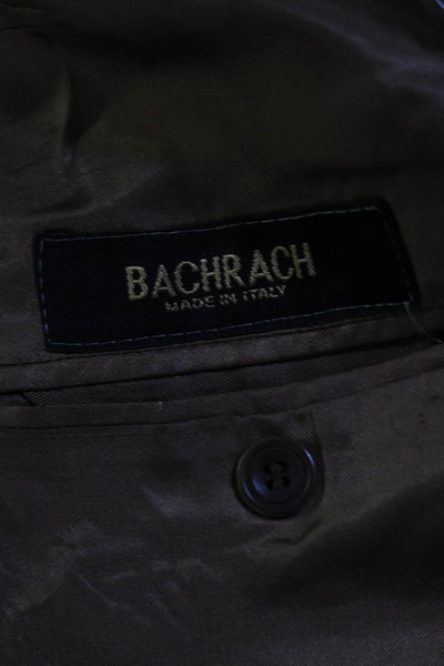 Bachrach Mens Brown Textured Three Button Long Sleeve Blazer Jacket Size 39R