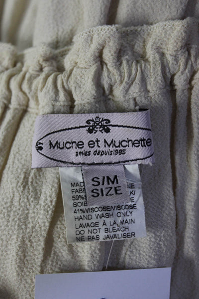 Muche Et Muchette Womens Silk Blend A Line Dress Off White Size Small
