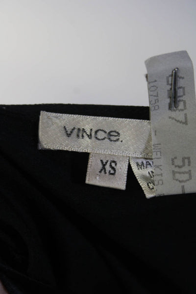 Vince Womens V Neck Sleeveless Shirt Dress Black Size Extra Small