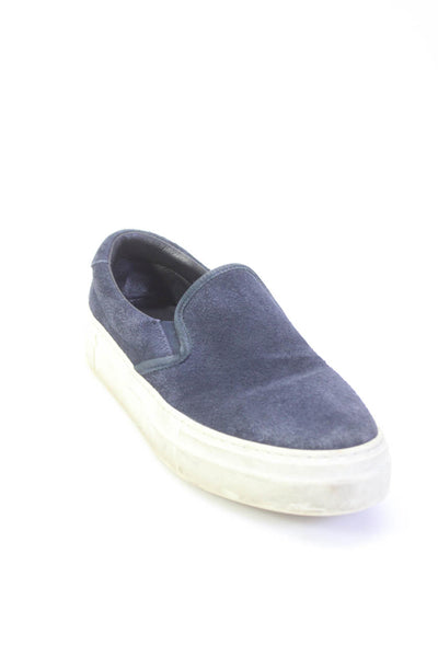 Diemme Mens Suede Round Toe Slip On Low Top Casual Sneakers Navy Size 11
