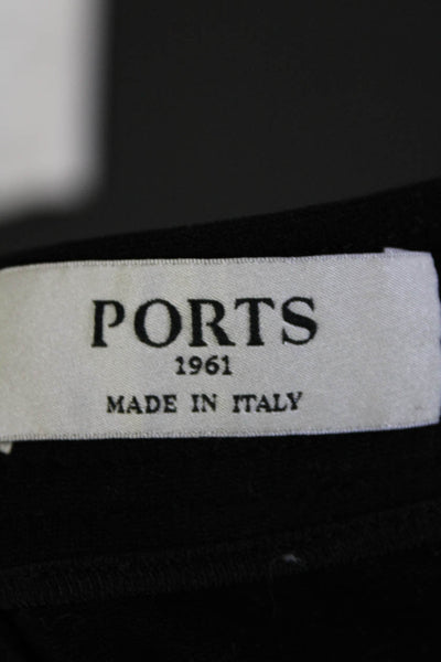 Ports 1961 Womens Front Seam Zip Up Mid-Rise Straight Leg Pants Black Size 38