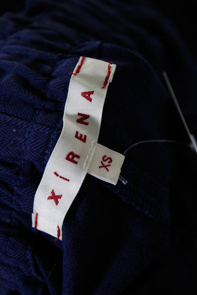 Xirena Women's Cotton Striped Trim Drawstring Jogger Pants Blue Size XS