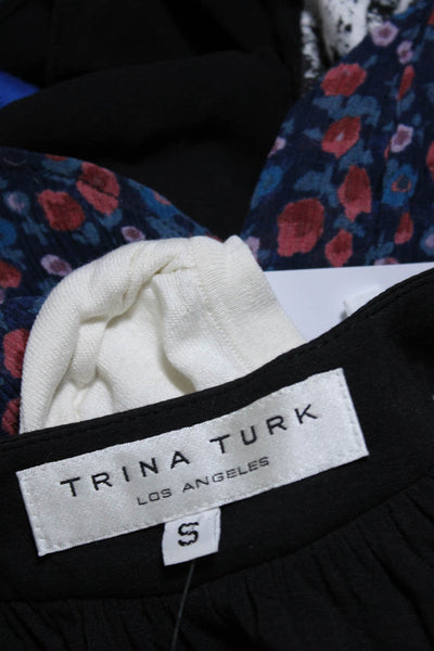 Trina Turk Women's Lightweight Keyhole Blouse Black Size S
