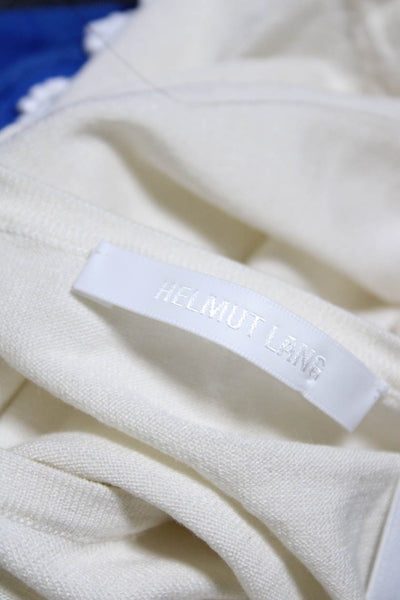 Helmut Lang Women's Silk Cotton Blend Crewneck Tank Top Ivory Size XS