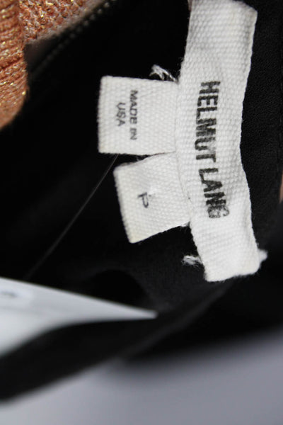 Helmut Lang Women's Sleeveless Printed Crewneck Satin Blouse Black Size P