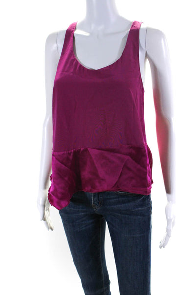 3.1 Phillip Lim Women's Scoop Neck Sleeveless Silk Wrap Top Pink Size 2