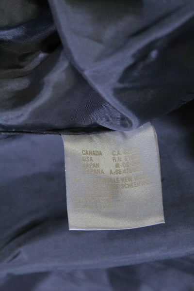 Escada Womens Notched Collar Sateen Two Button Blazer Jacket Gray Size EU 34