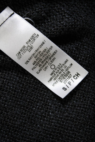 Splendid Womens Button Front V Neck Open Knit Cardigan Sweater Gray Size Small