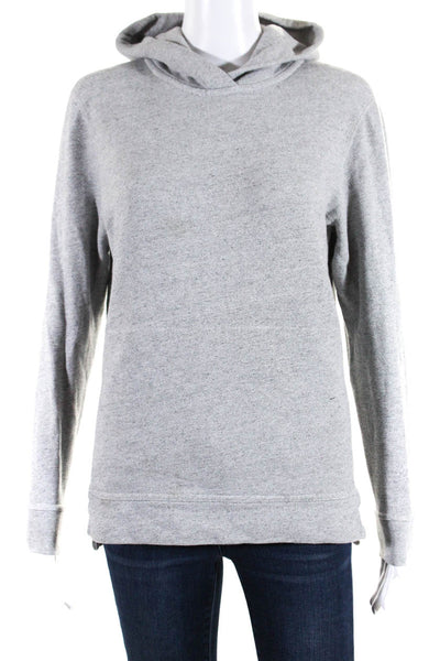 John Elliott + Co Womens Pullover Zipper Trim Hoodie Sweater Gray Size Small