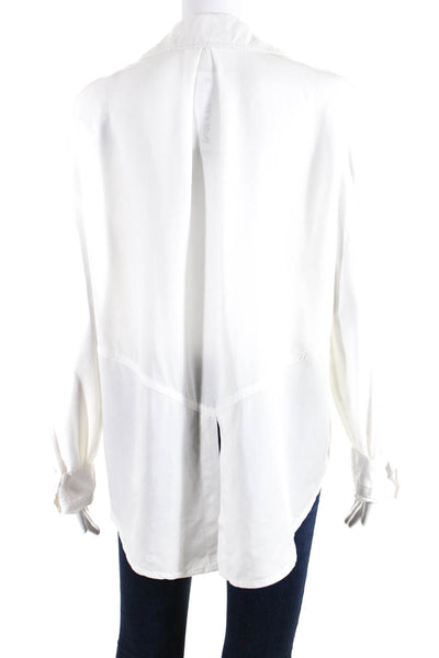 Sam Edelman Womens Button Front Collared Pocket Shirt White Size Small