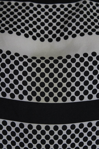 Thakoon Addition Womens Scoop Neck Leopard Dottd Silk Top White Black Size 4