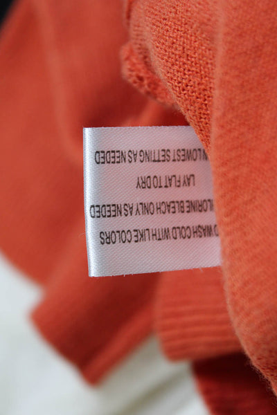Cullen Womens Half Sleeve Scoop Neck Oversized Knit Shirt Orange Size Small