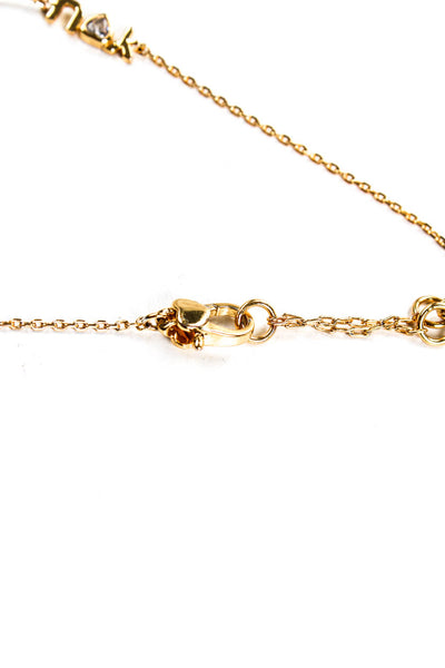 Kate Spade Womens Gold Tone Pop Fizz Clunk Necklace Charm Bracelet Lot 2