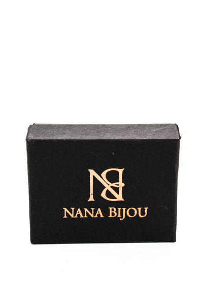 Nana Bijou Womens 18Kt White Gold Diamond Oval Necklace 17" 2 grams