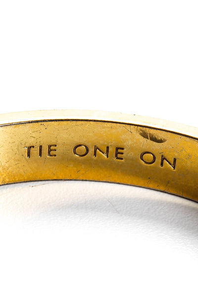 Kate Spade New York Womens Tie One Hinged Bangle Bracelet Gold Tone