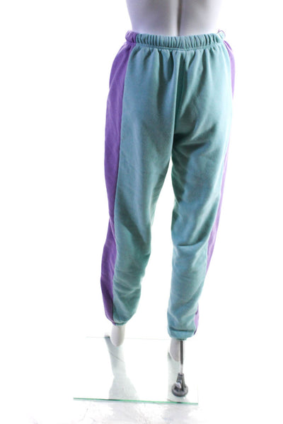 Staycoolnyc Womens Pastel Stripe Fleece Sweatpants Blue Purple Size Small