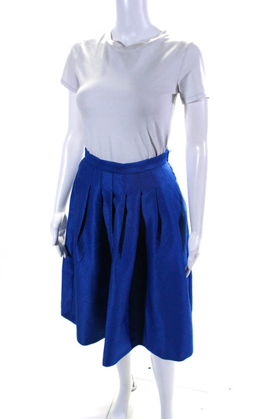 Lucy Paris Women's Pleated A Line Knee Length Skirt Blue Size M