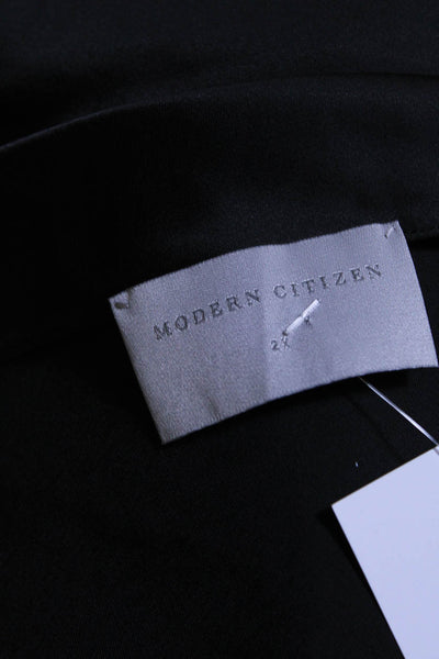 Modern Citizen Womens 3/4 Sleeve Scoop Neck Satin Shirt Top Black Size 2X