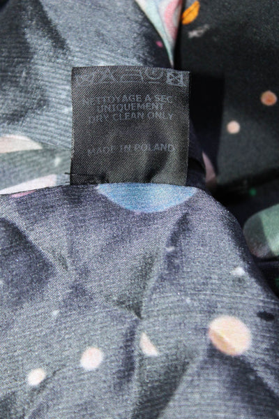 Isabel Marant Womens Black Silk Printed Long Sleeve Wrap Blouse Top Size 34