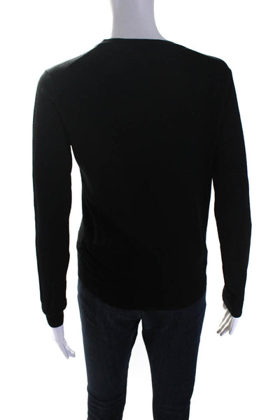 Stella McCartney Womens Black Wool Crew Neck Pullover Sweater Top Size 38