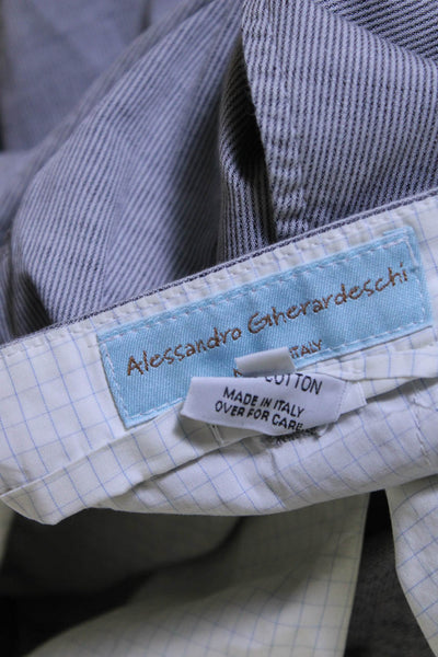 Alessandro Gherardeschi Womens Blue Striped Straight Trouser Pants Size 50