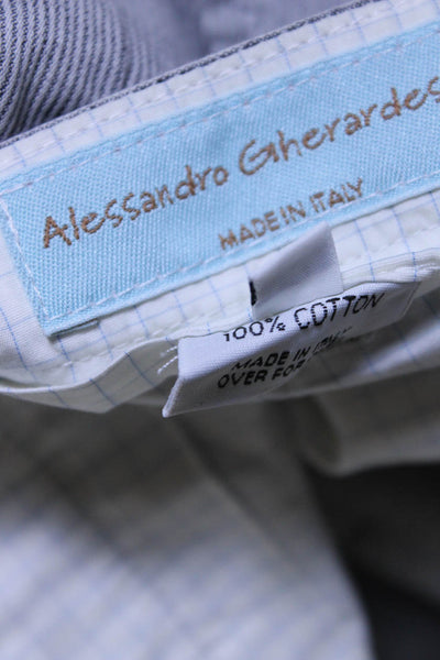 Alessandro Gherardeschi Womens Blue Striped Straight Trouser Pants Size 50