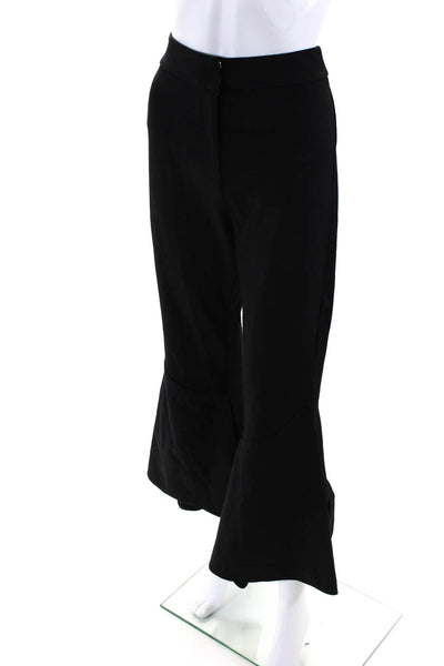 Petersyn Womens Stretch Hook + Bar Closure High-Rise Flare Pants Black Size M