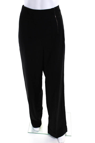 Alexander Wang Womens Two Pockket Zip Up High-Rise Wide Leg Pants Black Size 8