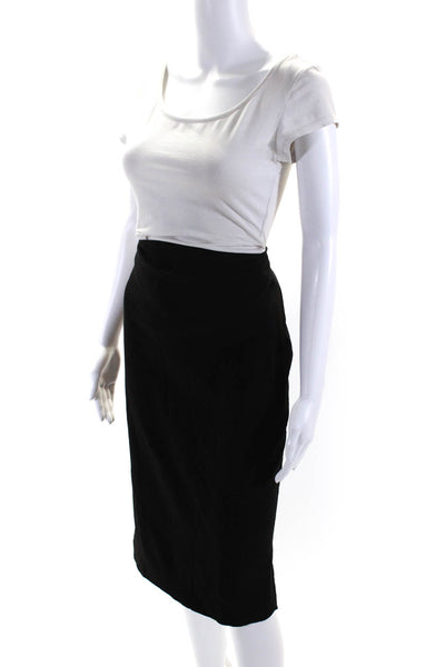 Pier Antonio Gaspari Womens Unlined Elastic Waist Pencil Skirt Black Size 42