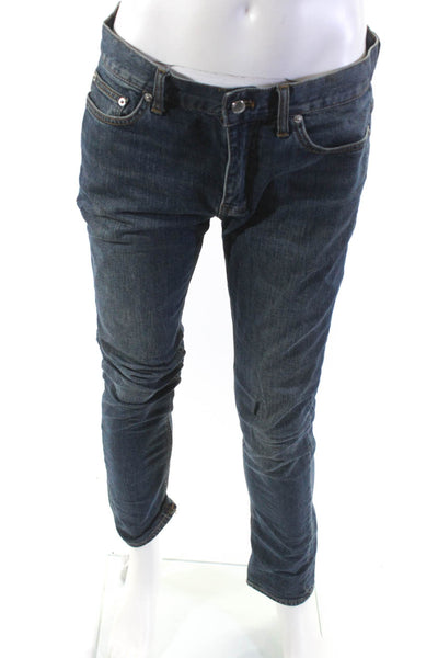 BLK DNM Mens Slim Leg Jeans Hunts Blue Cotton Size 33X32