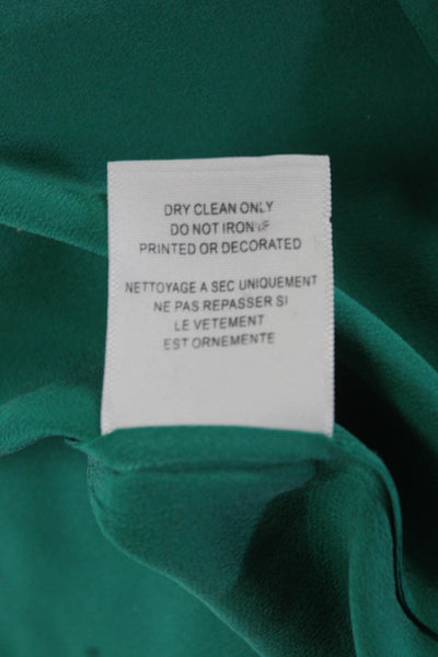 Equipment Femme Womens Silk Georgette Sleeveless Button Down Blouse Green Size S