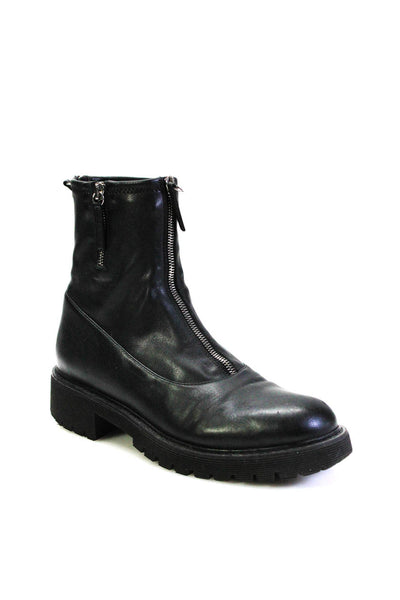 Giuseppe Zanotti Womens Leather Front Zip Ankle Boots Black Size 11.5US 41.5EU